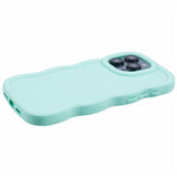 EIDERWOOD iPhone 14 Pro Fleksibelt Plastik Wavy Mobil Cover - Blå