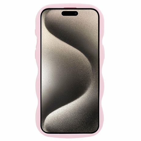 EIDERWOOD iPhone 14 Pro Fleksibelt Plastik Wavy Mobil Cover - Lyserød