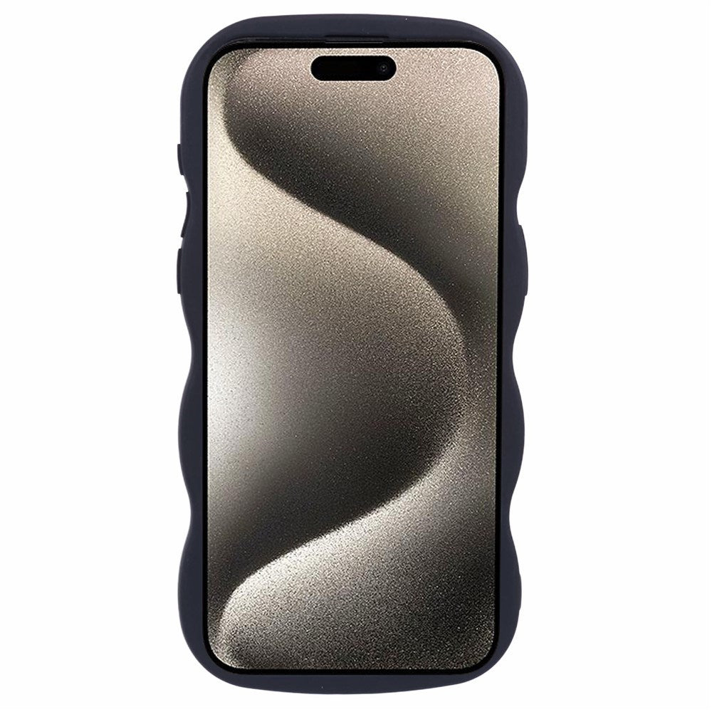EIDERWOOD iPhone 13 Pro Fleksibelt Plastik Wavy Mobil Cover - Sort