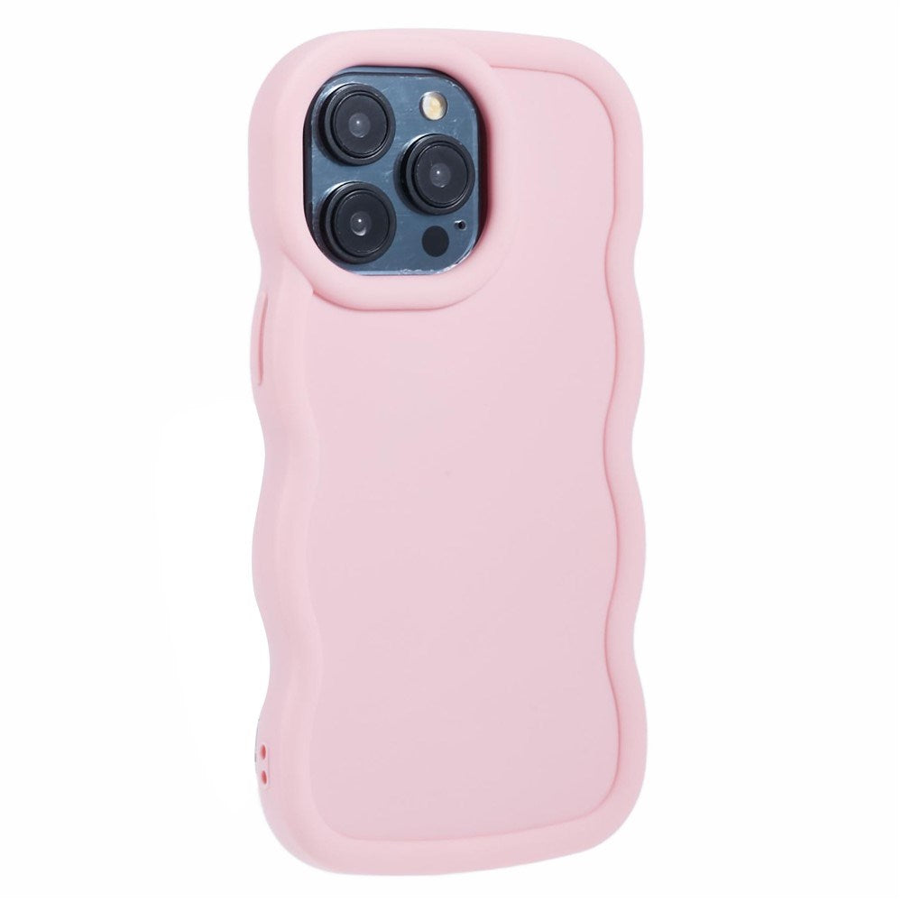 EIDERWOOD iPhone 12 Pro Max Fleksibelt Plastik Wavy Mobil Cover - Lyserød