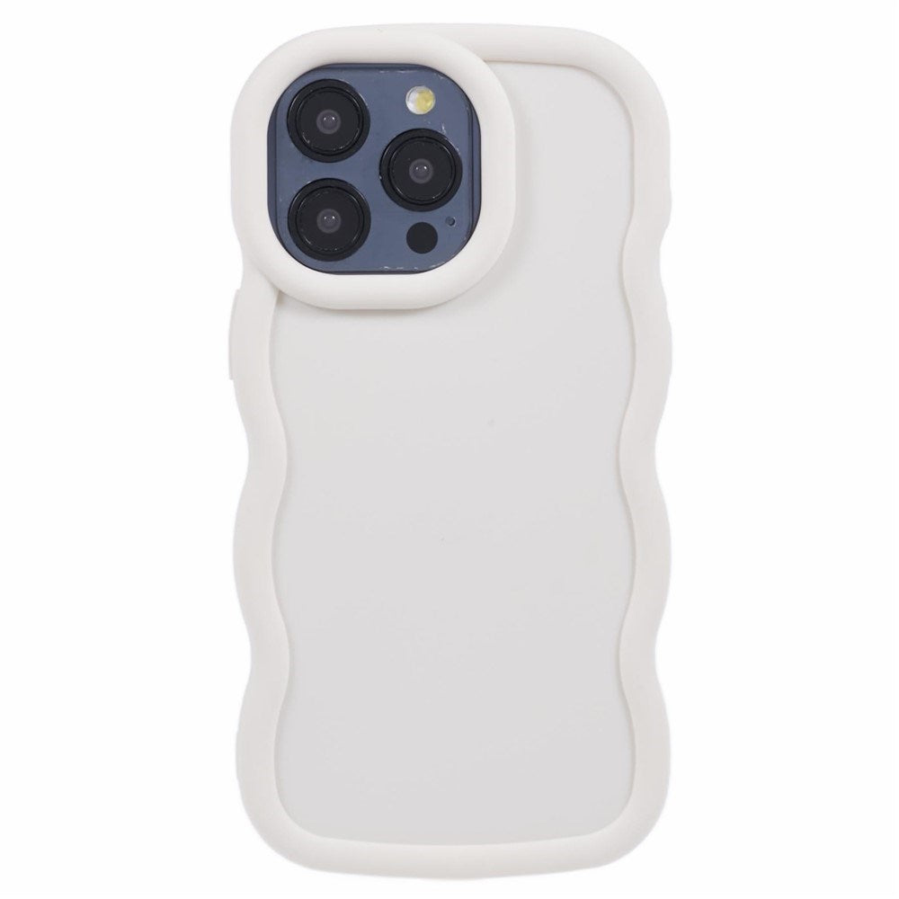 EIDERWOOD iPhone 12 / 12 Pro Fleksibelt Plastik Wavy Mobil Cover - Hvid