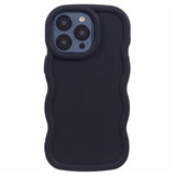 EIDERWOOD iPhone 12 / 12 Pro Fleksibelt Plastik Wavy Mobil Cover - Sort
