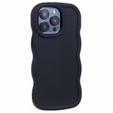 EIDERWOOD iPhone 12 / 12 Pro Fleksibelt Plastik Wavy Mobil Cover - Sort