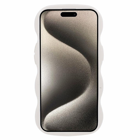 EIDERWOOD iPhone 14 Fleksibelt Plastik Wavy Mobil Cover - Hvid