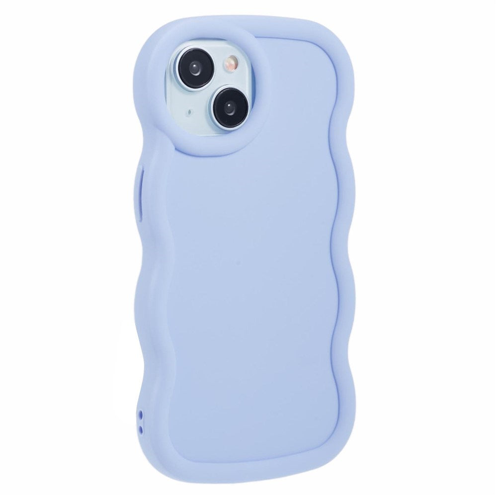 EIDERWOOD iPhone 14 Fleksibelt Plastik Wavy Mobil Cover - Lilla
