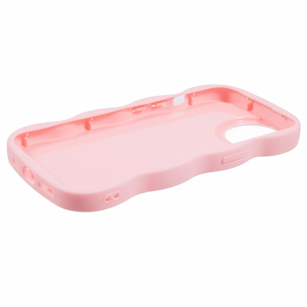 EIDERWOOD iPhone 14 Fleksibelt Plastik Wavy Mobil Cover - Lyserød
