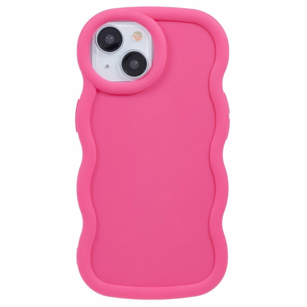 EIDERWOOD iPhone 13 Fleksibelt Plastik Wavy Mobil Cover - Pink