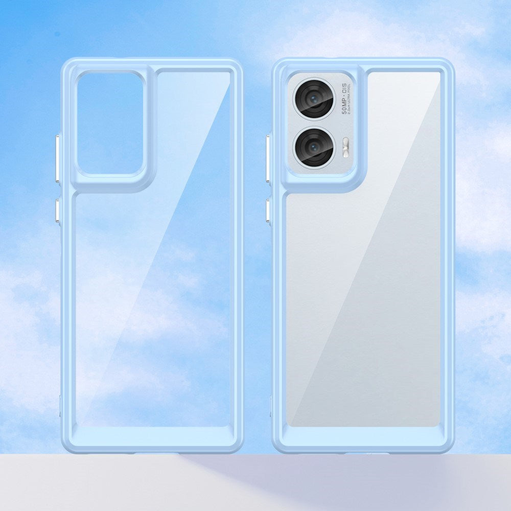 EIDERWOOD Motorola Edge 50 Fusion Hybrid Plastik Bagside Cover - Gennemsigtig / Blå