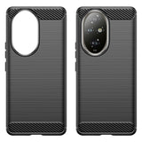 Honor 200 Pro (5G) - EIDERWOOD Brushed Carbon Fiber Fleksibelt Plastik Cover - Sort