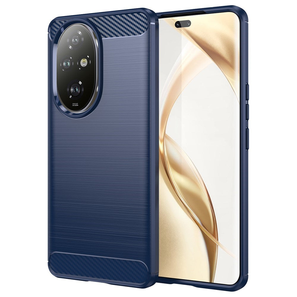 Honor 200 Pro (5G) - EIDERWOOD Brushed Carbon Fiber Fleksibelt Plastik Cover - Blå
