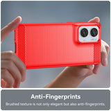 EIDERWOOD Motorola Edge 50 Fusion Brushed Carbon Bagside Cover - Rød