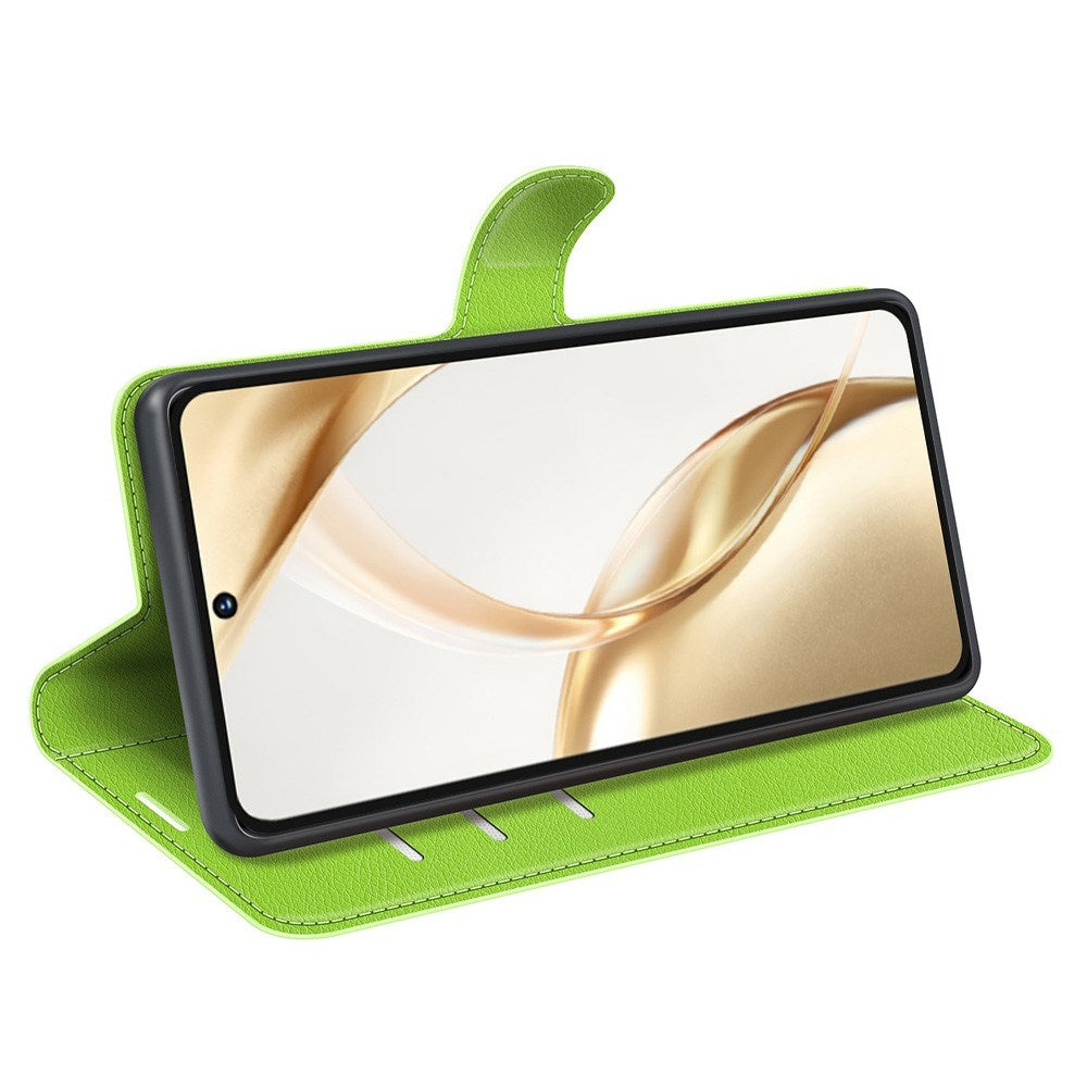 EIDERWOOD Honor 200 5G Folio Cover – Kunstlæder Wallet Case med Litchi Tekstur - Grøn