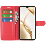 Honor 200 Pro (5G) - EIDERWOOD Kunstlæder Flip Cover m. Kortholder & Ståfunktion - Rød