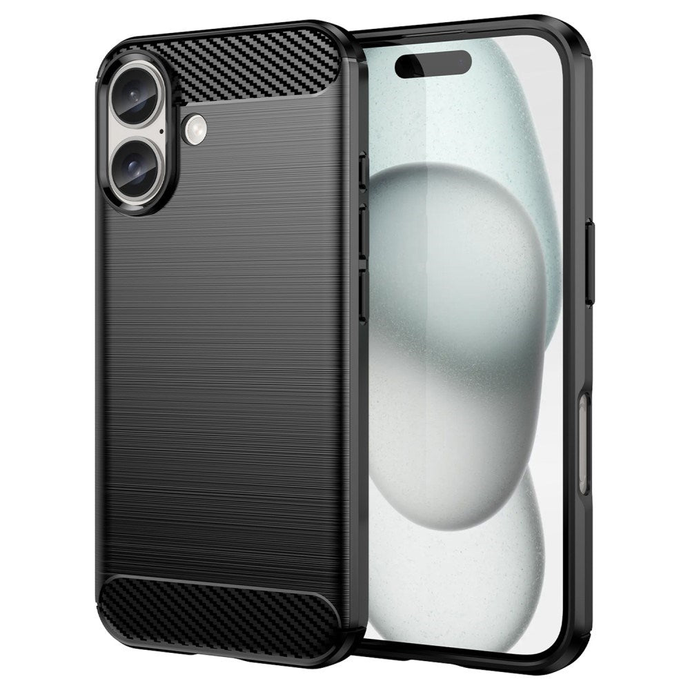 EIDERWOOD iPhone 16 Brushed Carbon Bagside Cover - Sort