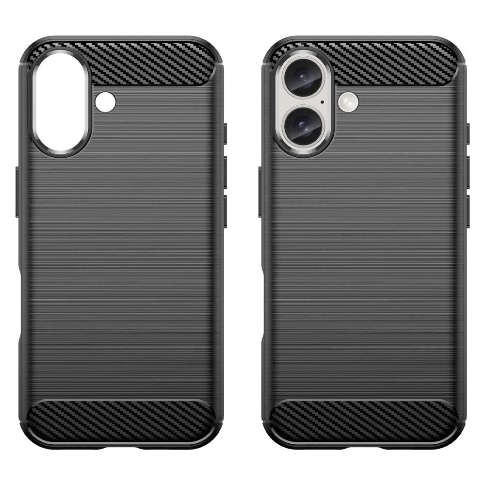 EIDERWOOD iPhone 16 Brushed Carbon Bagside Cover - Sort