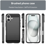 EIDERWOOD iPhone 16 Brushed Carbon Bagside Cover - Sort