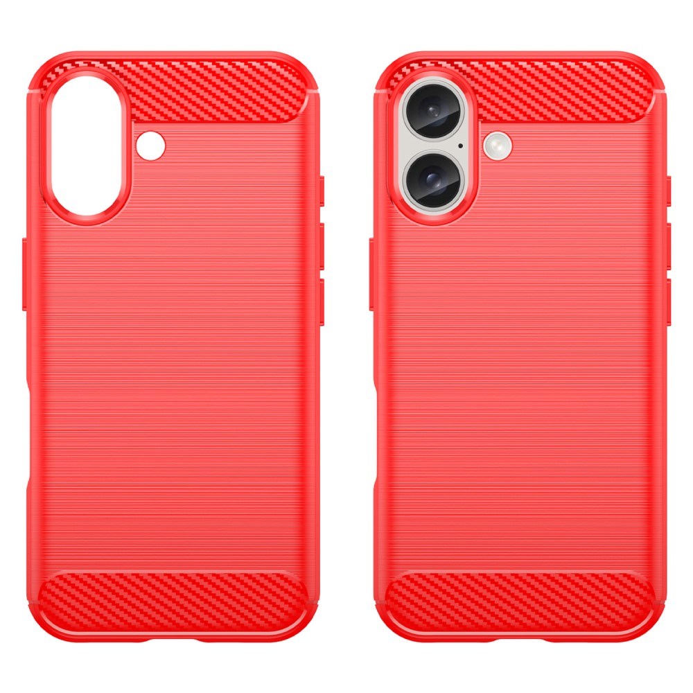 EIDERWOOD iPhone 16 Brushed Carbon Bagside Cover - Rød