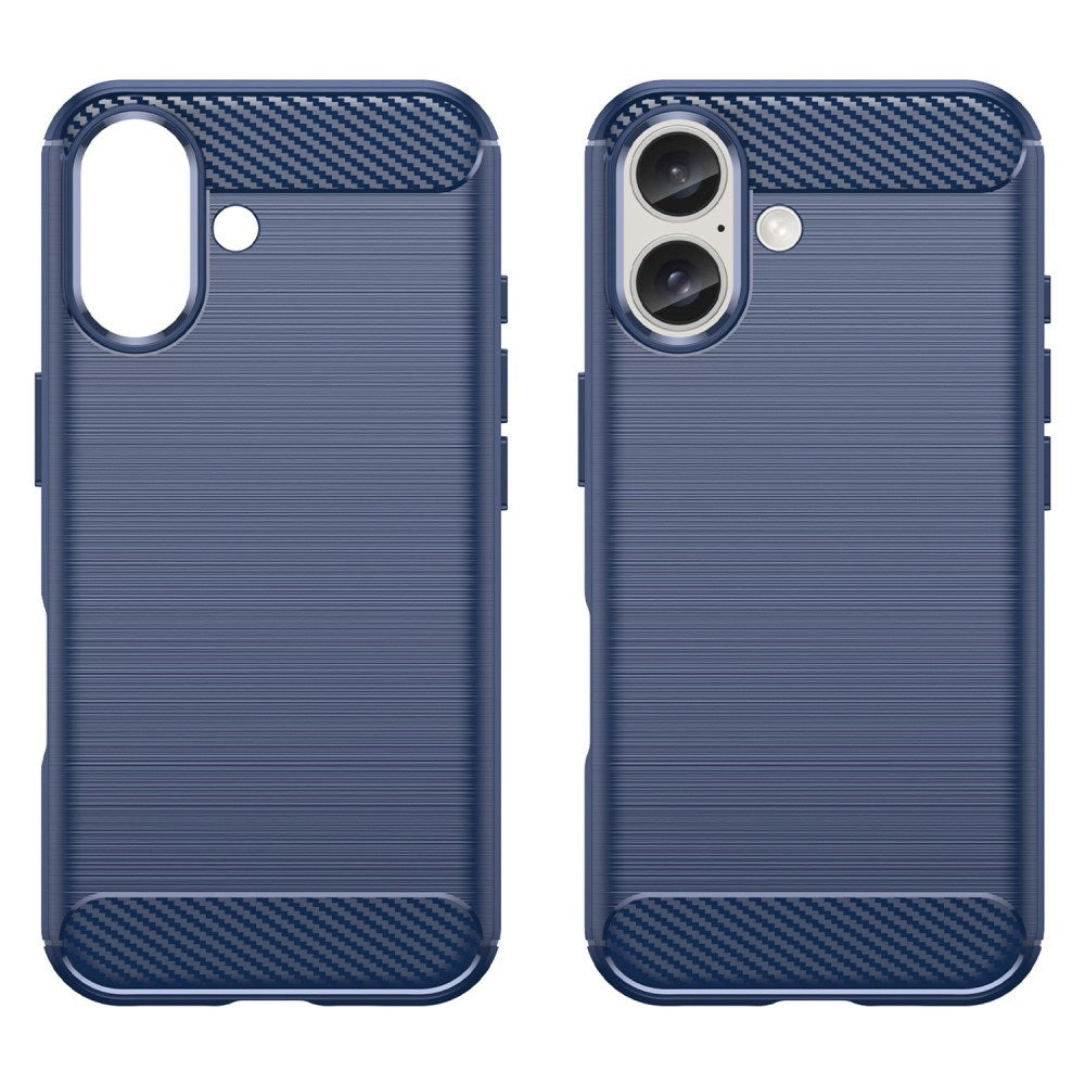 EIDERWOOD iPhone 16 Brushed Carbon Bagside Cover - Blå