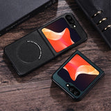 EIDERWOOD Samsung Galaxy Z Flip7 FE / Flip6 Læderbetrukket Plastik Bagside Cover - MagSafe Kompatibel - Hvid