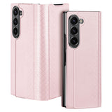 Samsung Galaxy Z Fold6 DUX DUCIS Bril Series Læder Flip Cover - Pink