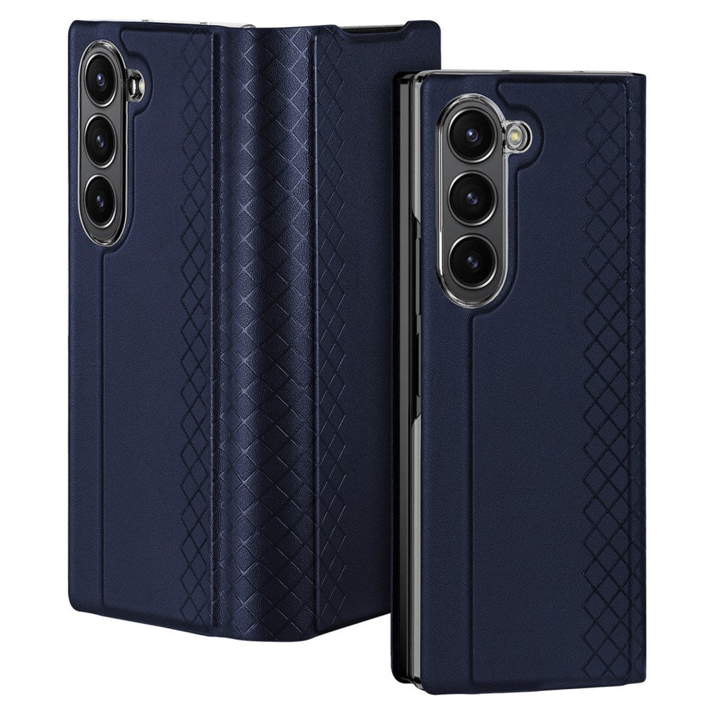 Samsung Galaxy Z Fold6 DUX DUCIS Bril Series Læder Flip Cover - Blå