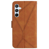 EIDERWOOD Samsung Galaxy S24 FE Mønstret Læder Flip Cover m. Pung & Strop - Brun