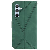 EIDERWOOD Samsung Galaxy S24 FE Mønstret Læder Flip Cover m. Pung & Strop - Grøn