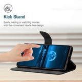 EIDERWOOD Samsung Galaxy S24 FE Mønstret Læder Flip Cover m. Pung & Strop - Sort