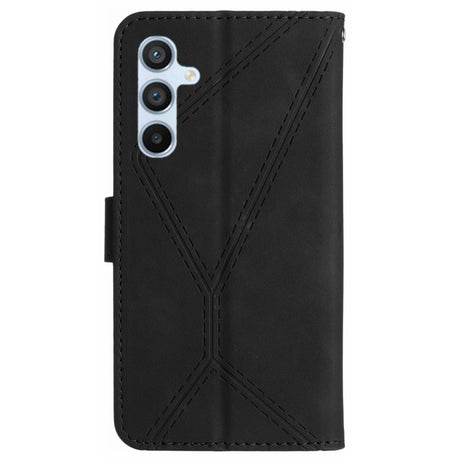 EIDERWOOD Samsung Galaxy S24 FE Mønstret Læder Flip Cover m. Pung & Strop - Sort