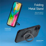 iPhone 16 - DUX DUCIS Fleksibel Plastik Cover m. Kickstand - MagSafe Kompatibel - Gennemsigtig/Sort