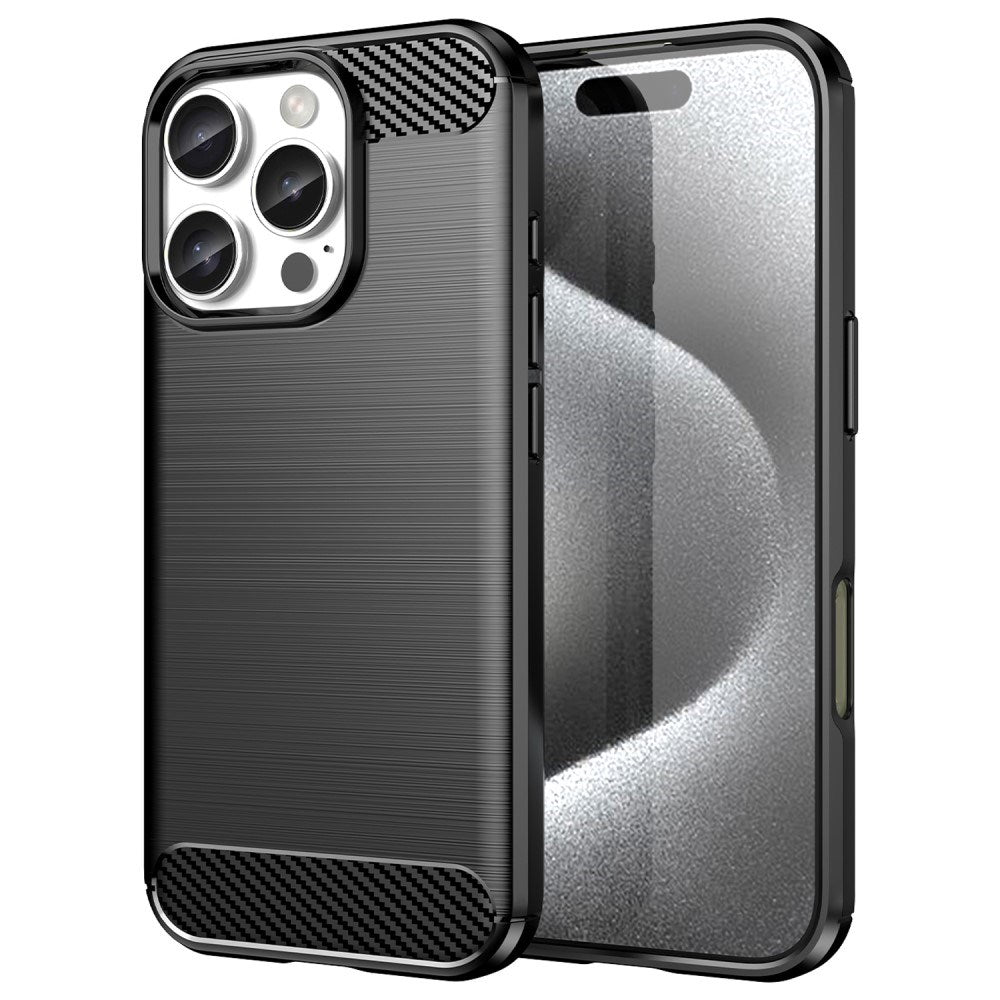 EIDERWOOD iPhone 16 Pro Brushed Carbon Bagside Cover - Sort