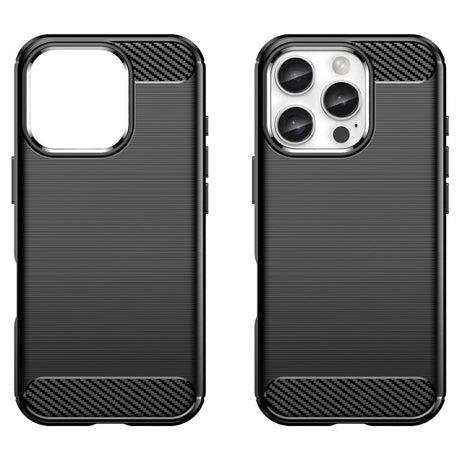 EIDERWOOD iPhone 16 Pro Brushed Carbon Bagside Cover - Sort