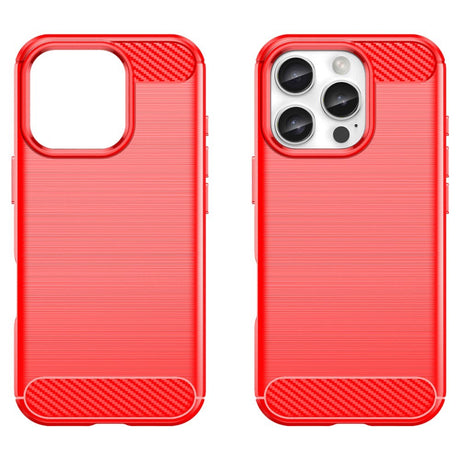 EIDERWOOD iPhone 16 Pro Brushed Carbon Bagside Cover - Rød