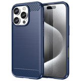 EIDERWOOD iPhone 16 Pro Brushed Carbon Bagside Cover - Blå