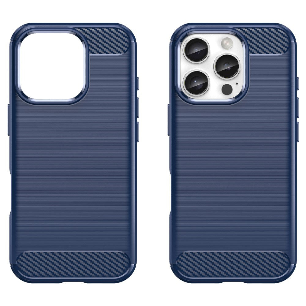 EIDERWOOD iPhone 16 Pro Brushed Carbon Bagside Cover - Blå