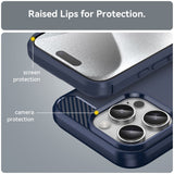 EIDERWOOD iPhone 16 Pro Brushed Carbon Bagside Cover - Blå