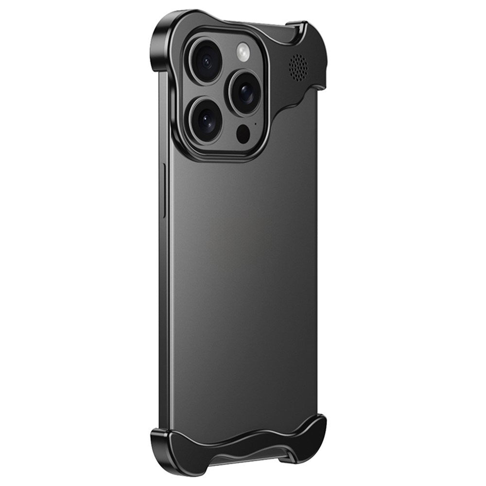 iPhone 15 Pro 2-i-1 Metal Bumper Cover - Sort