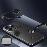 iPhone 15 Pro 2-i-1 Metal Bumper Cover - Sort