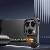 iPhone 15 Pro 2-i-1 Metal Bumper Cover - Sort
