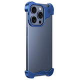 iPhone 15 Pro 2-i-1 Metal Bumper Cover - Blå