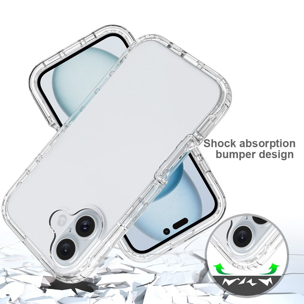 EIDERWOOD iPhone 16 2-in-1 Stødabsorberende Plastik Bagside Cover - Gennemsigtig