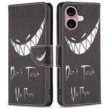 EIDERWOOD iPhone 16 Plus Læder Flip Cover m. Pung & Ståfunktion - "Don't Touch My Phone"