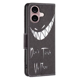 EIDERWOOD iPhone 16 Plus Læder Flip Cover m. Pung & Ståfunktion - "Don't Touch My Phone"