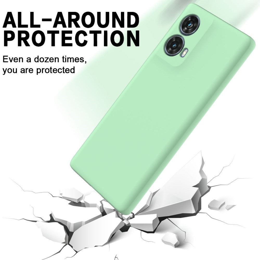 Motorola Moto G85 (5G) Liquid Silikone Bagside Cover m. Strop - Grøn