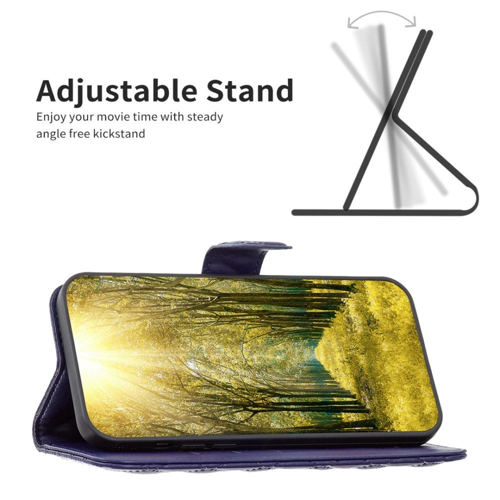 EIDERWOOD OnePlus Nord CE4 Lite (5G) Læder Flip Cover m. Pung & Strop - Rhombus - Blå