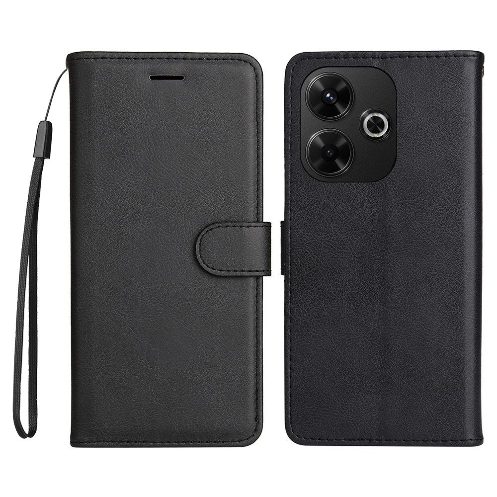 EIDERWOOD Xiaomi Redmi 13 Kunstlæder Flip Cover m. Pung og Strop - Sort