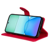 EIDERWOOD Xiaomi Redmi 13 Kunstlæder Flip Cover m. Pung og Strop - Rød