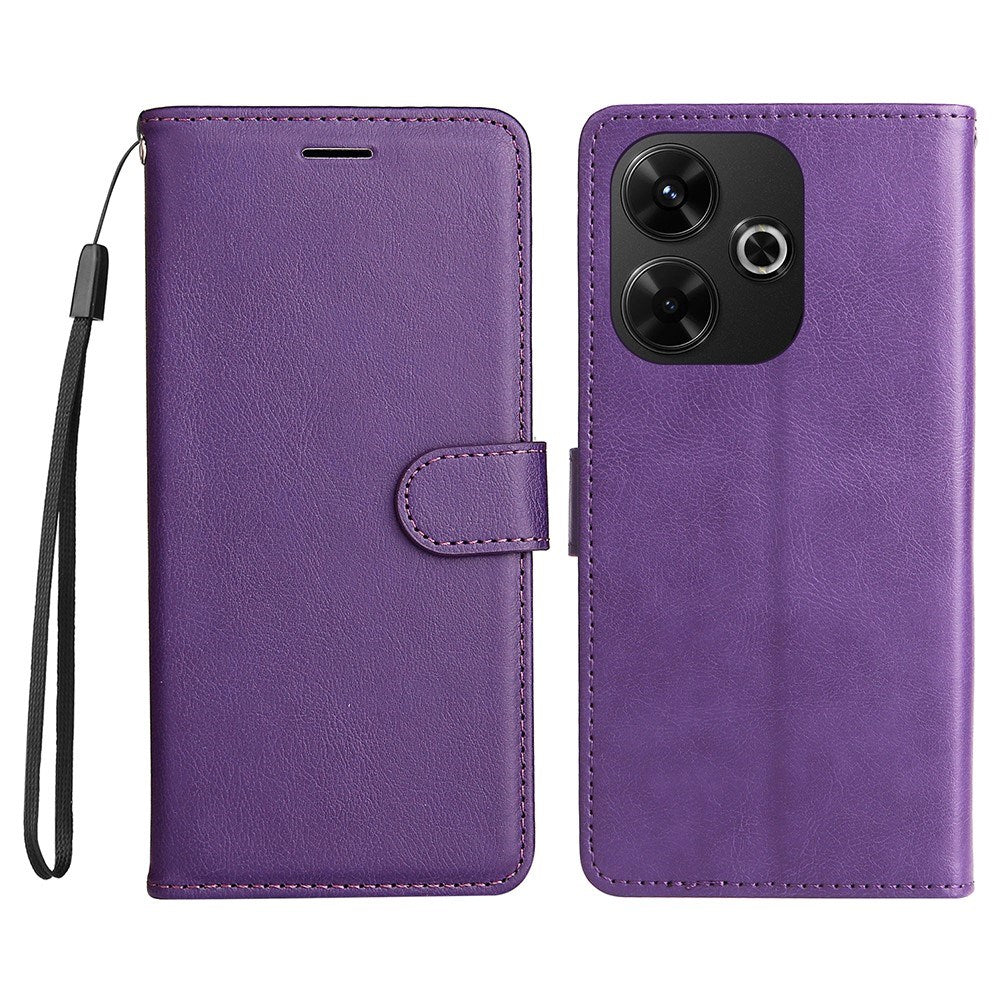 EIDERWOOD Xiaomi Redmi 13 Kunstlæder Flip Cover m. Pung og Strop - Lilla