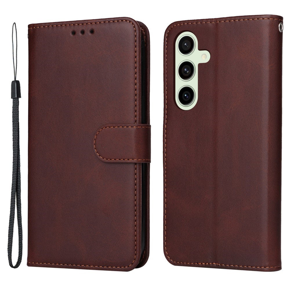 EIDERWOOD Samsung Galaxy S24 FE Læder Flip Cover m. Pung & Strop - Brun