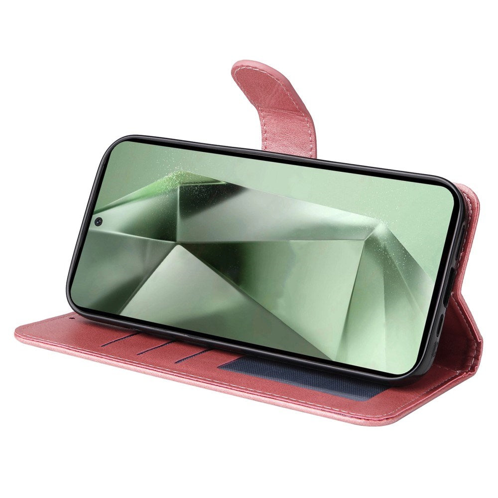 EIDERWOOD Samsung Galaxy S24 FE Læder Flip Cover m. Pung & Strop - Lyserød